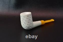 Deluxe Lattice Billiard Pipe By ALI new-block Meerschaum Handmade W Case#1175