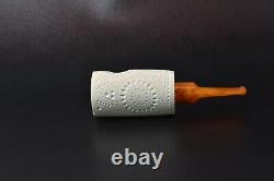 Deluxe Lattice Cylinder Pipe By ALI-new-block Meerschaum Handmade W Case#778