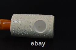 Deluxe Lattice Cylinder Pipe By ALI-new-block Meerschaum Handmade W Case#778