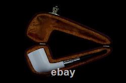 Deluxe Pot CUTTY Pipe BLOCK MEERSCHAUM-NEW-HAND CARVED W Case#1189