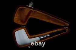 Deluxe Pot CUTTY Pipe BLOCK MEERSCHAUM-NEW-HAND CARVED W Case#1322