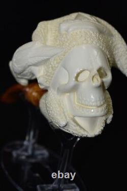 Deluxe Skull Pirate Pipe -new-block Meerschaum Handmade W Case#723