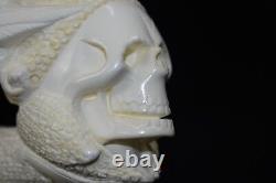 Deluxe Skull Pirate Pipe -new-block Meerschaum Handmade W Case#723