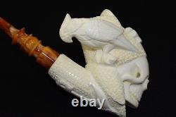 Deluxe Skull Pirate Pipe -new-block Meerschaum Handmade W Case#723