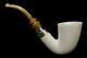 Deluxe Smooth Bent Dublin Pipe By Tekin-new-block Meerschaum Handmade W Case#787