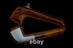 Deluxe Smooth CUTTY Pipe BLOCK MEERSCHAUM-NEW-HAND CARVED W Case#16