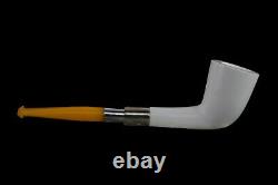 Deluxe Smooth CUTTY Pipe BLOCK MEERSCHAUM-NEW-HAND CARVED W Case#16