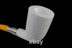 Deluxe Smooth Dublin CUTTY Pipe BLOCK MEERSCHAUM-NEW-HAND CARVED W Case#991