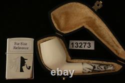 Devil Anse Nosewarmer Block Meerschaum Pipe with custom case 13273