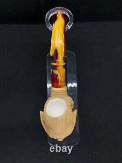 Devil Block Meerschaum Pipe, Handmade Smoking Pipe, Custom Meerschaum Pipe, Pipe