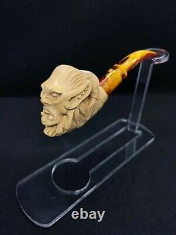 Devil Block Meerschaum Pipe, Handmade Smoking Pipe, Custom Meerschaum Pipe, Pipe