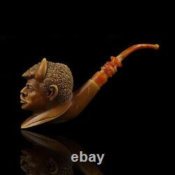 Devil figure Pipe By Kenan Block Meerschaum-NEW Handmade With Case#1407