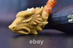 Dinosaur Figure Pipe Handmade Block Meerschaum-NEW W CASE#42