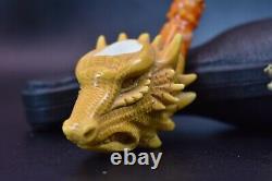 Dinosaur Figure Pipe Handmade Block Meerschaum-NEW W CASE#42