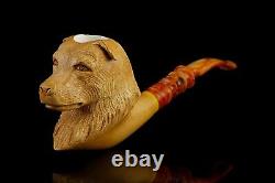 Dog Figure Pipe By Ege Block Meerschaum-new-hand Carved-from Turkey W Case#1149