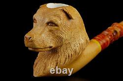 Dog Figure Pipe By Ege Block Meerschaum-new-hand Carved-from Turkey W Case#1149