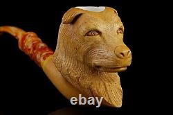 Dog Figure Pipe By Ege Block Meerschaum-new-hand Carved-from Turkey W Case#1149