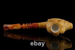 Dog Figure Pipe By Ege Block Meerschaum-new-hand Carved-from Turkey W Case#1149