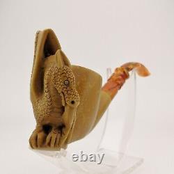 Dragon Block Meerschaum Pipe, With Case, Unique Meerschaum Pipes