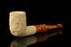 Dragon Carved Billiard Block Meerschaum Pipe With Fitted Case M1412