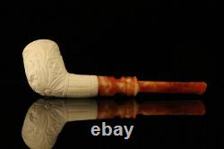 Dragon Carved Billiard Block Meerschaum Pipe with fitted case M1985