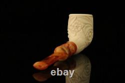 Dragon Carved Billiard Block Meerschaum Pipe with fitted case M1985