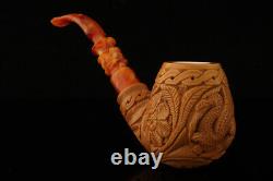 Dragon Embossed Block Meerschaum Pipe with fitted case 14860