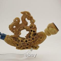 Dragon Meerschaum Pipe, Block Meerschaum Pipe, With Case, Unique Meerschaum Pipes