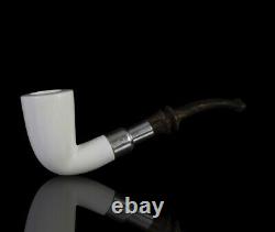 Dublin Block Meerschaum Pipe 925 silver smoking tobacco with case MD-103