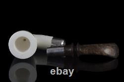 Dublin Block Meerschaum Pipe 925 silver smoking tobacco with case MD-103