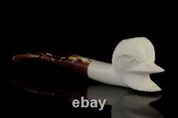 Duck head Block Meerschaum Pipe hand carved Smoking tobacco w case MD-151