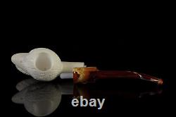 Duck head Block Meerschaum Pipe hand carved Smoking tobacco w case MD-151