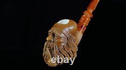 Dunhill Head PIPE-BLOCK MEERSCHAUM-NEW-HANDCARVED Custom Fitted Case1333
