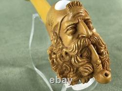 Dunhill Head PIPE-BLOCK MEERSCHAUM-NEW-HANDCARVED- W Case #159