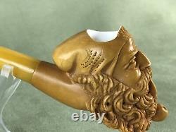 Dunhill Head PIPE-BLOCK MEERSCHAUM-NEW-HANDCARVED- W Case #159