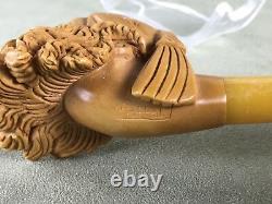 Dunhill Head PIPE-BLOCK MEERSCHAUM-NEW-HANDCARVED- W Case #159