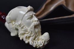 Dunhill Head PIPE-BLOCK MEERSCHAUM-NEW-HANDCARVED- W Case Tamper#379