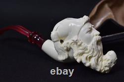 Dunhill Head PIPE-BLOCK MEERSCHAUM-NEW-HANDCARVED- W Case Tamper#379