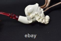 Dunhill Head PIPE-BLOCK MEERSCHAUM-NEW-HANDCARVED- W Case Tamper#379