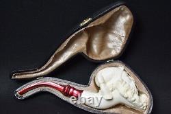 Dunhill Head PIPE-BLOCK MEERSCHAUM-NEW-HANDCARVED- W Case Tamper#379