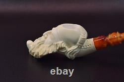 Dunhill Head PIPE-BLOCK MEERSCHAUM-NEW-HANDCARVED- With Fitted Case#196