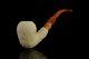 Ege Ornate Pear Pipe Block Meerschaum-new-hand Carved With Case#1492