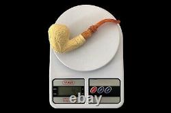 EGE Ornate Pear Pipe BLOCK MEERSCHAUM-NEW-HAND CARVED With Case#1492