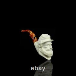 EGE Southern Civil War Soldier Pipe New Block Meerschaum W Case#319