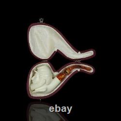 EGE Southern Civil War Soldier Pipe New Block Meerschaum W Case#319