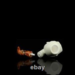 EGE Southern Civil War Soldier Pipe New Block Meerschaum W Case#319