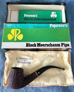 EPIC Peterson's RED Block Meerschaum 69 Irish Estate Pipe FISHTAIL Box Bag Paper