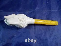 EROTIC VINTAGE Solid Block MEERSCHAUM Pipe Man and a Women making Love UNSMOKED