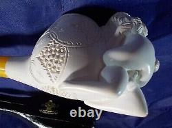 EROTIC VINTAGE Solid Block MEERSCHAUM Pipe Man and a Women making Love UNSMOKED