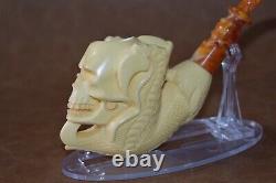 Eagle Claw Holding Skull Pipe Block Meerschaum-NEW With Case#887